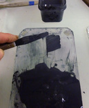 Scraping enamel back into the lump