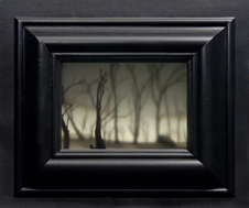Jeff Zimmer, Whitewash, Layers of enamelled and sandblasted glass in lightboxSeries
